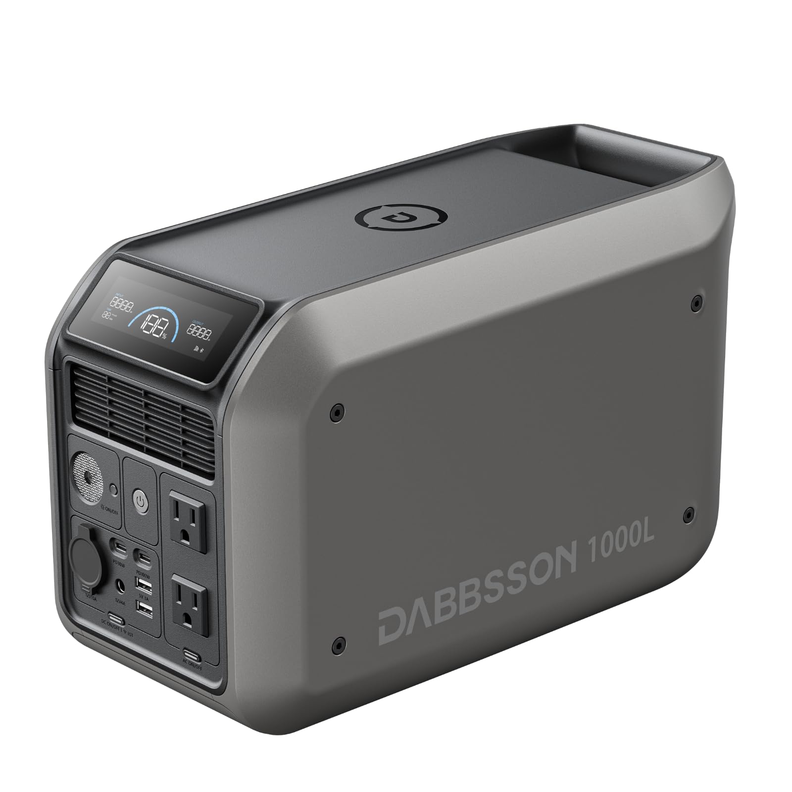 【最軽量の1KWh電源】Dabbsson ポータブル電源 1000L 1008Wh 半固体リン酸鉄リチウムポータブル電源 50分で80%急速充電 高出力AC(1200W瞬間2400W) 25dB 静音