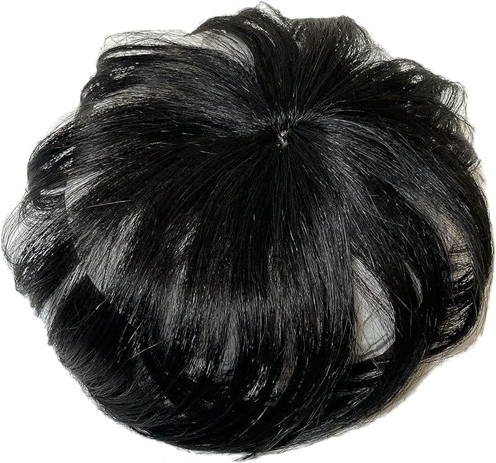 ヘアピース 人毛 部分ウィッグ かつら 男性 女性 カツラ トップウィッグ メンズ レディース つむじ 頭頂部 トップピース ポイントピース 人毛100%(ナチュラルブラック(ロング))