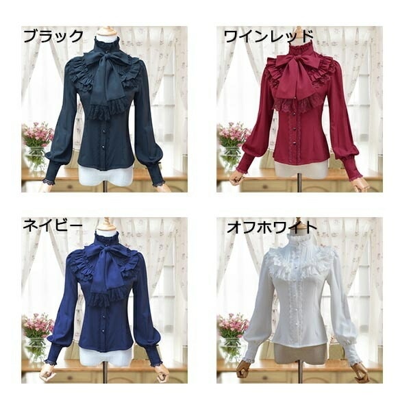 ワンピースドレスプリント柄ワンピS/M/L/XL/2XL オフホワイト シャツ 貴族服 文化祭 演劇 学園祭 ブラック ネイビー ワインレッド ブラウス ゴシック ゴスロリ パーティー 貴族風 7,674円