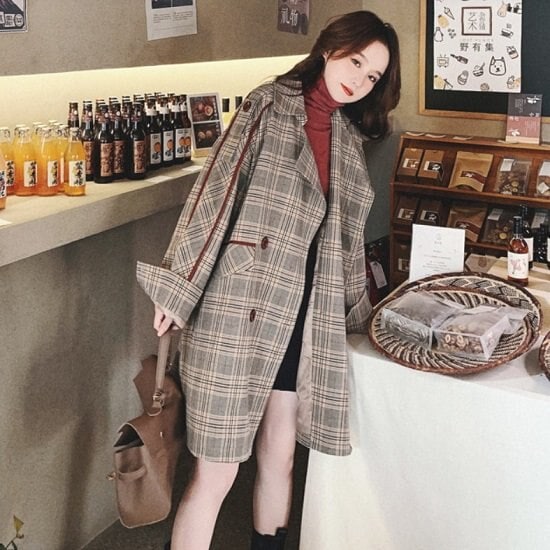【取寄：納期2週間】トレンチコート レディース チェック柄 膝丈 トレンチコート レディース かわいい レッドライン トレンチコート レディース ハイウエスト おしゃれ トレンチコート レディース