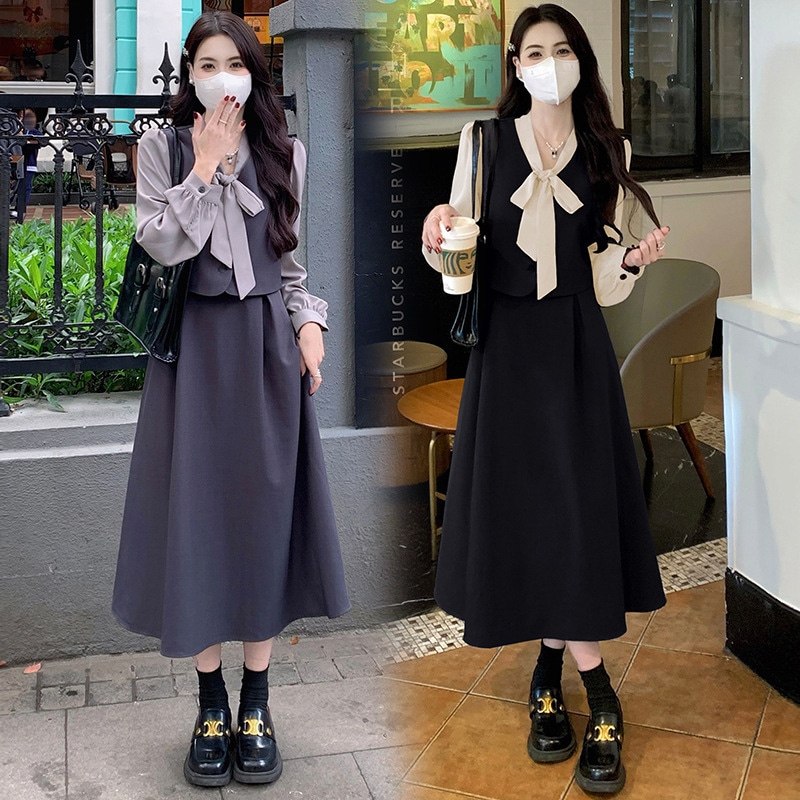 2025 Autumn Plus Size Women s Clothing for Fat mm Slimming Look Belly-Covering Dress New Style Fashi