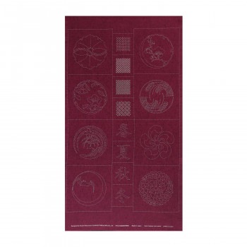 オリムパス 刺し子紬 第2弾 家紋柄 反物 赤紅 D2003