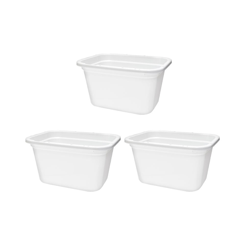 簡易梱包　角型タライ　６０型　白　水抜栓付（約５６Ｌ）　３個売り　お一人様１点限り　ＣＲＣ90―87―06―00―00