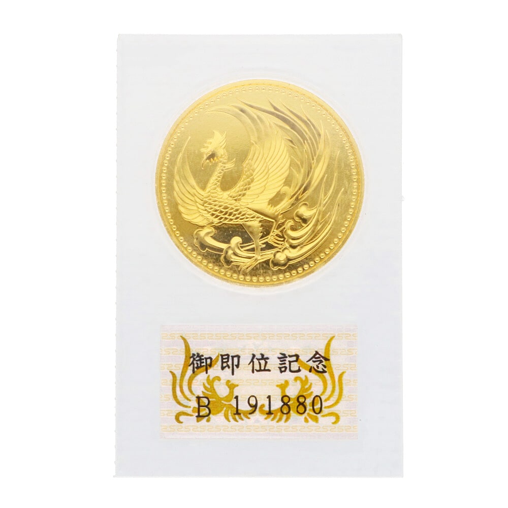 天皇陛下御即位記念 10万円金貨幣 平成2年 純金 記念コイン K24ゴールド 中古 美品