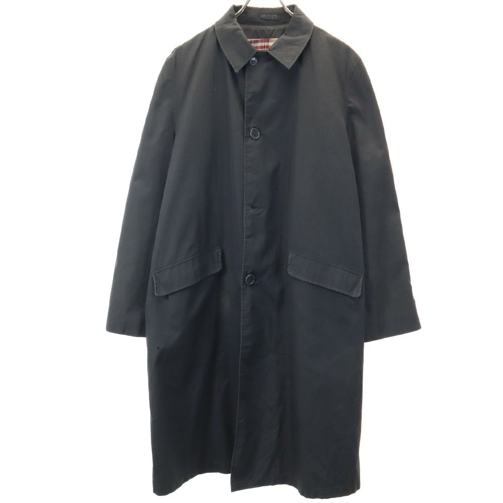 70s ヴィンテージ ステンカラーコート 黒 メンズ