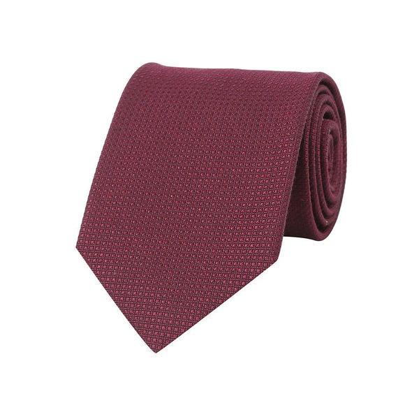 シルク混紡 斜線 キュービック ワンポイント ネクタイ レッド__DLF1ACF1207R2