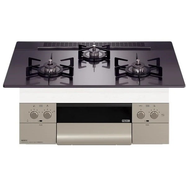 ビルトインガスコンロ プロパンガス用 3口 両側強火力 75cmタイプ N3WU4PWASQSTEC-LP Orche FLAT