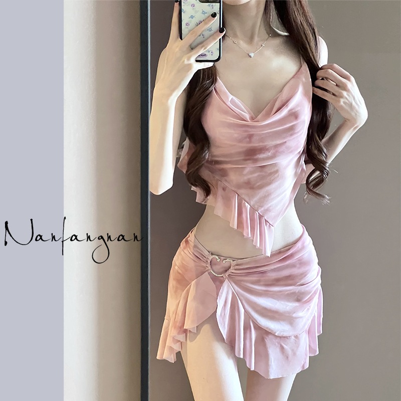 女性用ビキニ水着 2024 3点セット 分割体型カバー コンサバ海辺リゾート温泉水着 4,873円