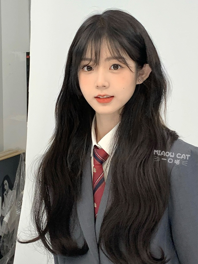 ウィッグ 女性 ネット セレブ ロングヘア 韓国風 ロリータ デイリー ナチュラル 甘くて可愛い ちょっと巻き毛 フルヘッドセット Jk リアルウィッグ