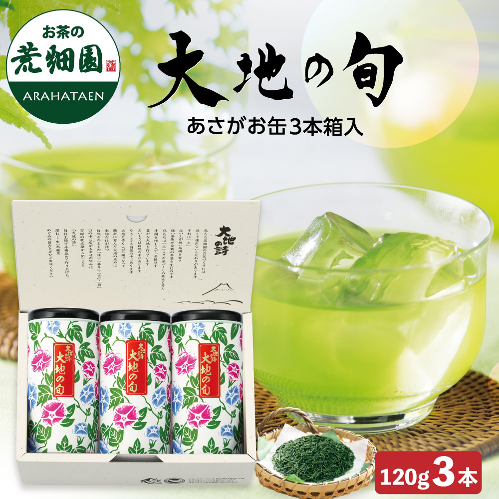 お茶 あさがお缶3本箱入り ギフト プレゼント 茶葉 深蒸し茶 お茶の葉 緑茶 5,119円