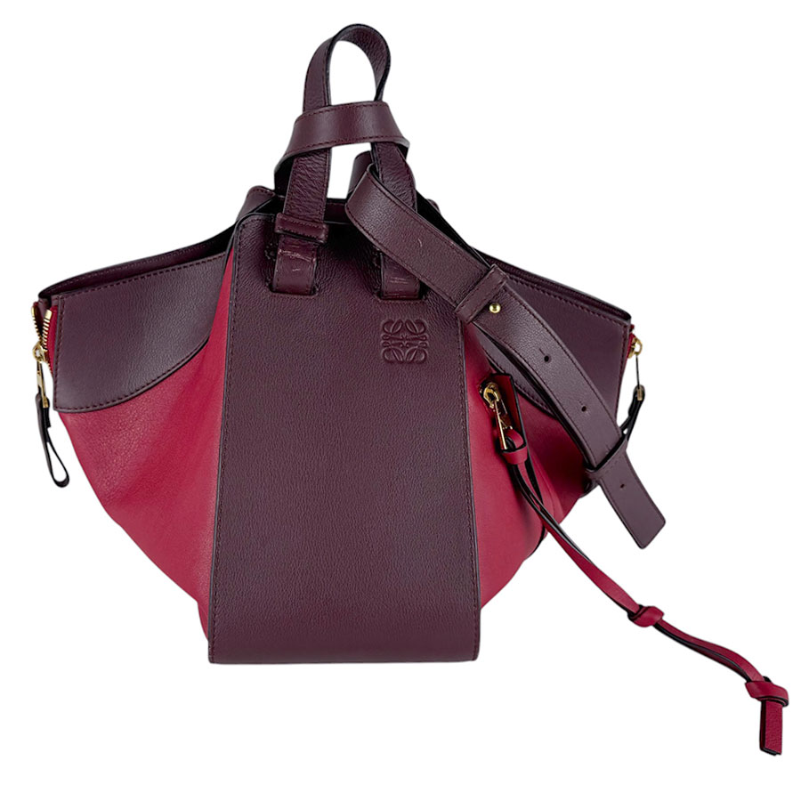 ロエベ LOEWE ショルダーバッグ ハンモック レザー レッド/ボルドー レディース z10125