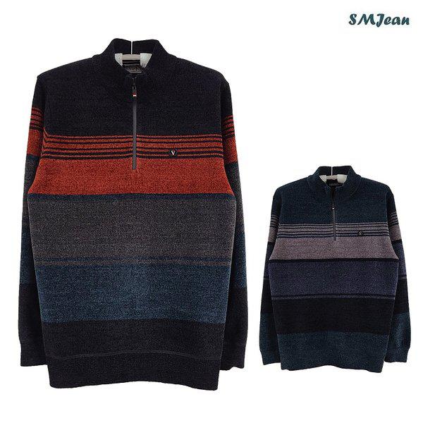 SMJ1414 柔らかいジップアップ起毛Tシャツ 中年男性 冬
