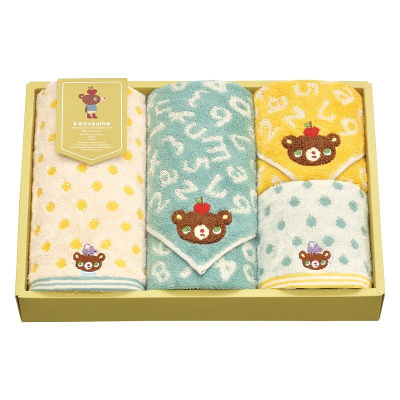 かずくま ファンファン フェイスタオル2P&ウォッシュタオル2P