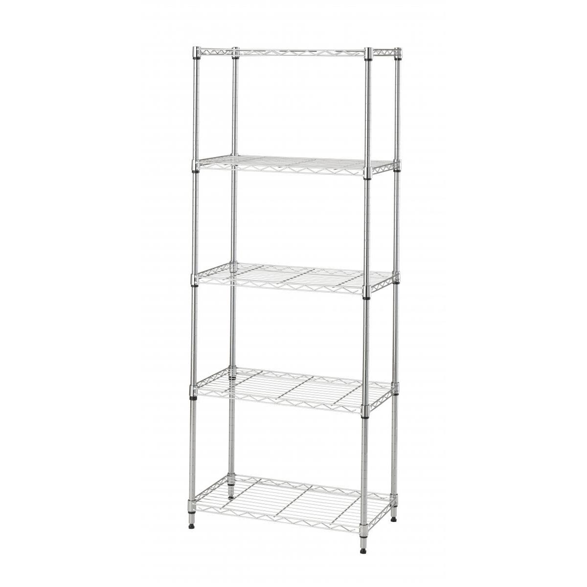 ドウシシャ システムワイヤーシェルフ 5段 60W SW19-60155 幅59.5cmx奥行34.5cmx高さ151.5cm 可動棚 ラック 収納 スチールラック