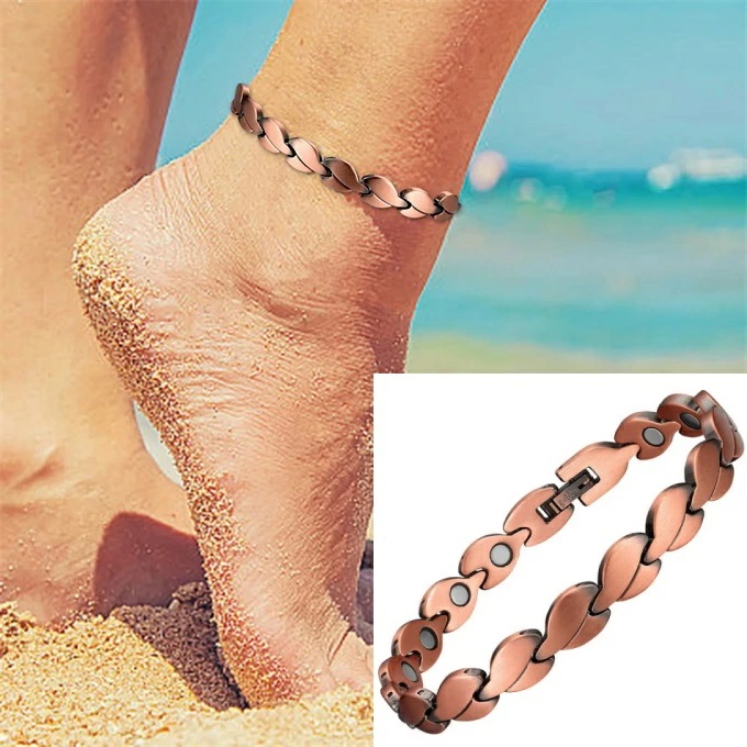 磁気アンクレット 銅製ジュエリー 純銅磁気 エネルギーマグネット付き スレット 痩身 調節可能 健康エネルギー 高磁石 瞑想 ヨガ 銅ブレスレット ハンドメイド 手作り血行促進 疲労回復 痛み