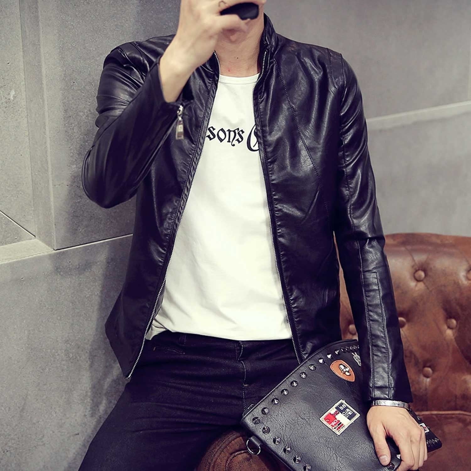 ライダースジャケット メンズ ブランド ランキング 黒 40代 ブルゾン 厚手 ブランド レザー 冬 50代 秋 おすすめ ダブル スエード おしゃれ ライダース Tシャツ シングル ショット 着こな 6,215円