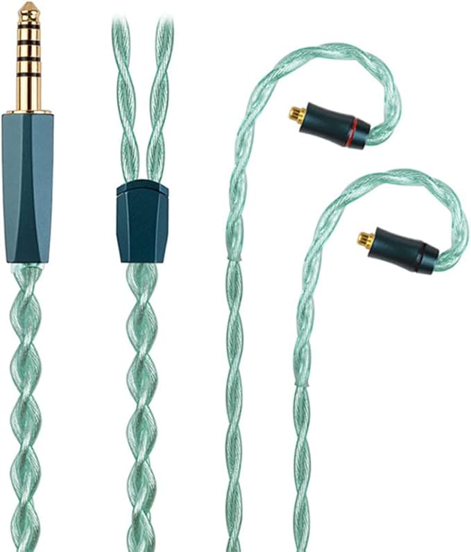 イヤホンリケーブル 高導電性銅+銅銀合金+純銀+6N被覆銀単結晶銅 MMCX 4.4mmプラグ 金属製コネクタ 着脱式 hi-fiオーディオ バランス交換ケーブル柔らかい アップグレードケーブル 5極 8,940円