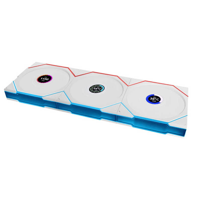 LIANLI　UNI FAN RS TL LCD Wireless 120 WT Triple Pack ホワイト　UF-RS-TL120-LCD-WLS-3W