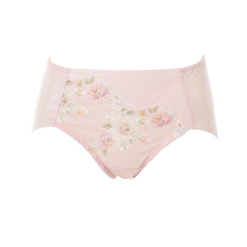 WBRC261フローラル刺繍ブラセット ハイウエストガードル型ノーラインヘムパンティー[WPTC261C]