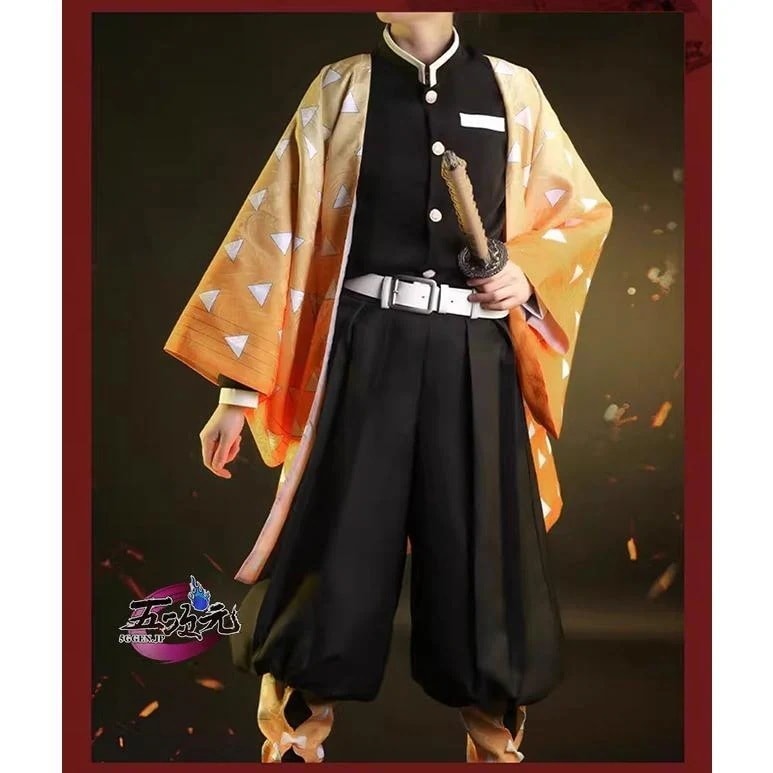 【品質良い 大好評中】超人気商品 コスチューム 　コスプレ　我妻善逸　衣装　ウイッグ　追加可