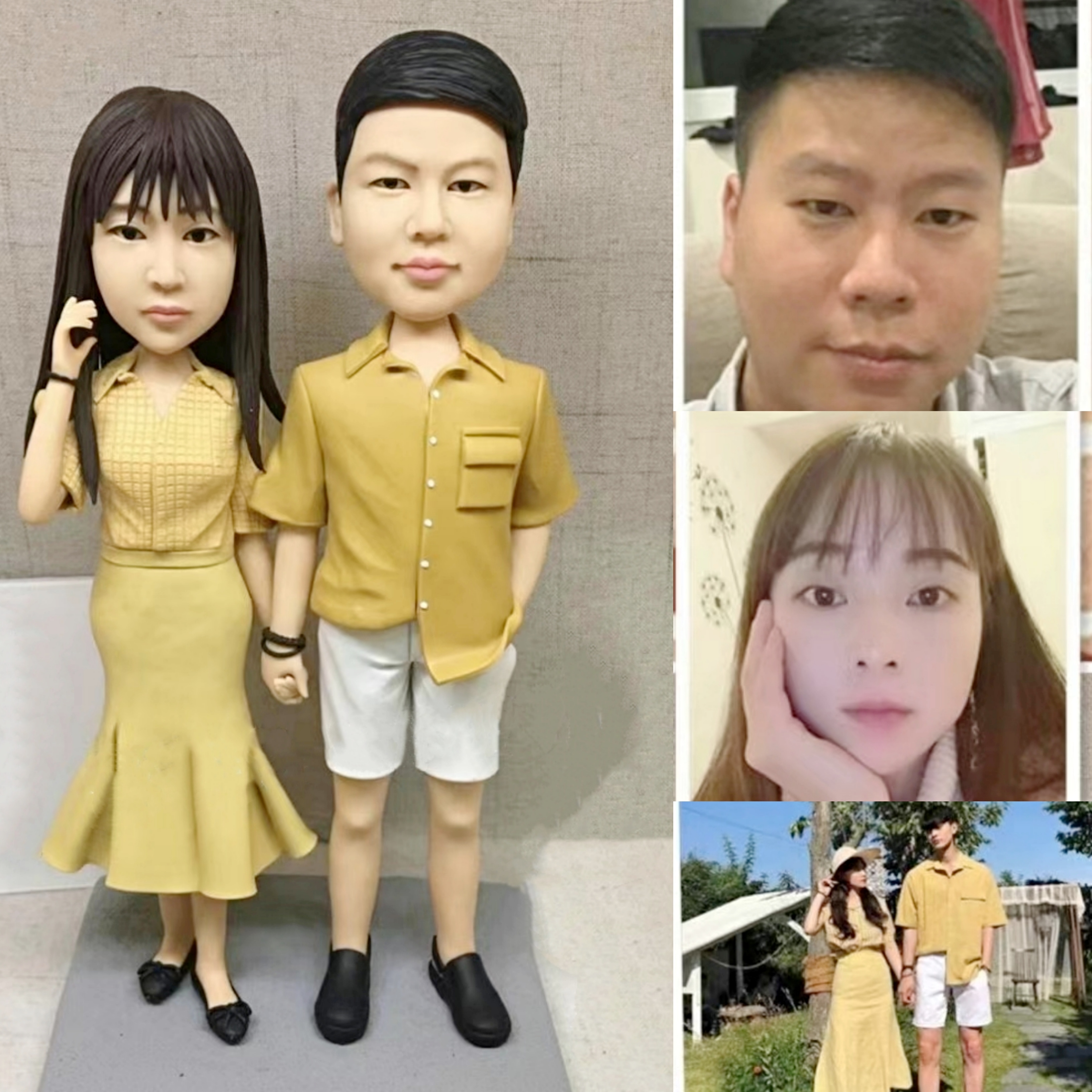 【オーダーメイド】3D肖像画 似顔絵 人形 フィギュア 結婚祝い 周年記念日 カップル 彼氏 彼女 夫婦 両親 贈呈品 記念品