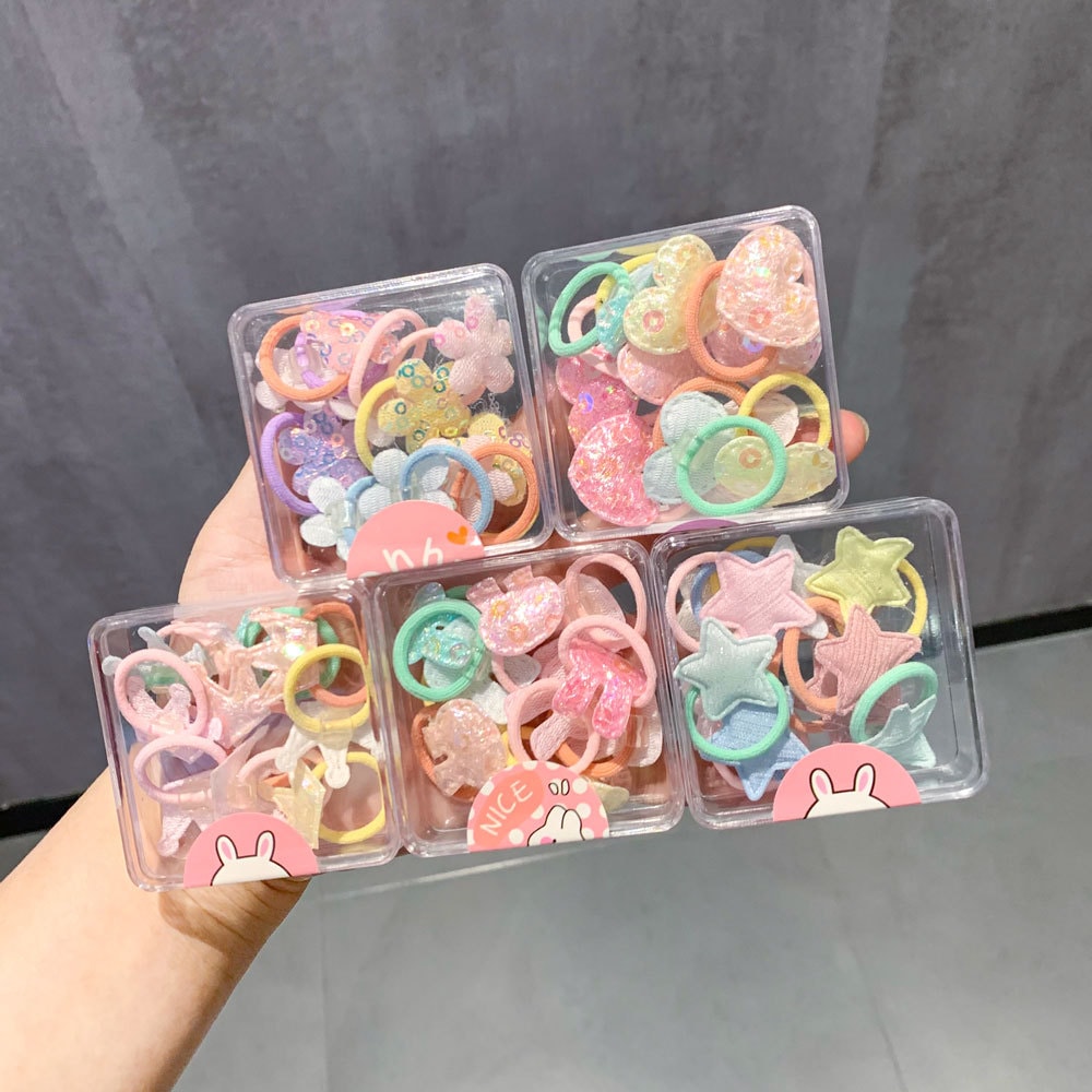 【1点ご購入 で10点プレゼントいたします】子供用ヘアタイ ブレスレット ラメ ハート モノトーン 五角星 赤ちゃん 頭皮に優しいヘアバンド ポイントヘアバンド