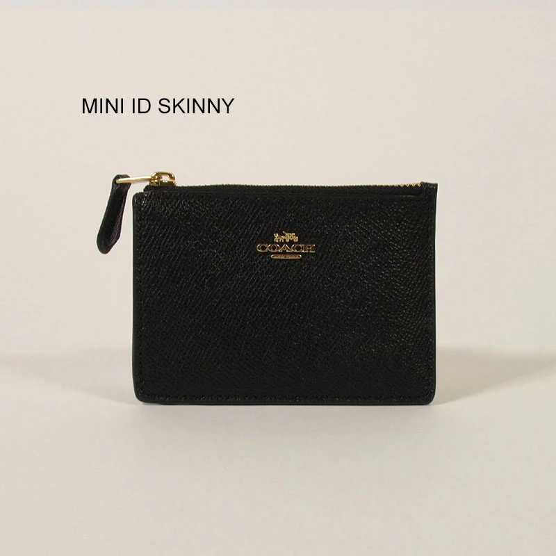 57841-LIBLK MINI ID SKINNY カードケース パスケース キーリング レディース 本革 スエード ギフト プレゼント ホワイト 小物