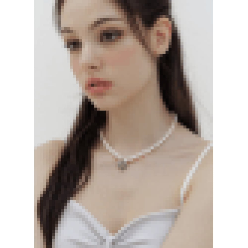 KINDABABY シルバー ハート パール ネックレス