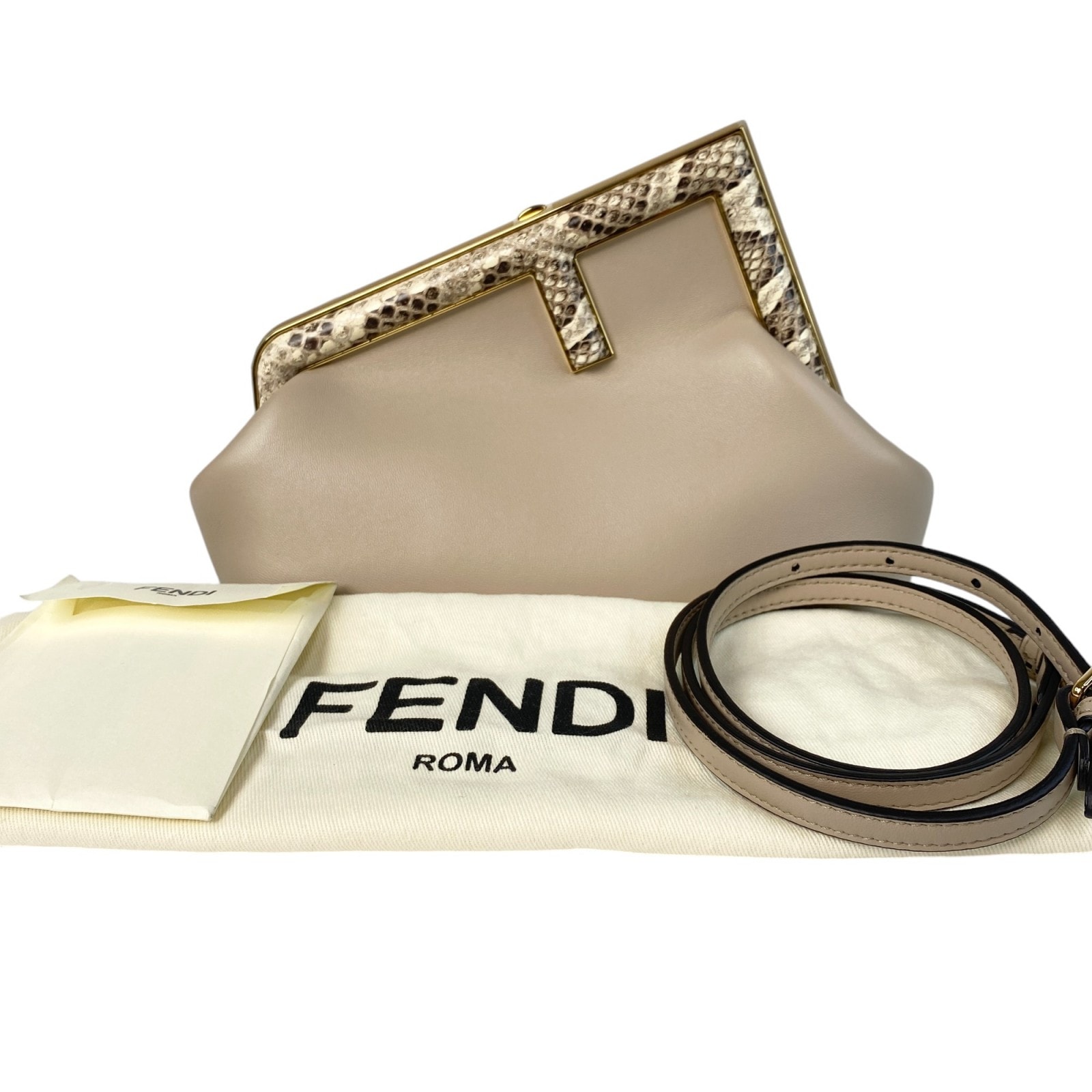 未使用 フェンディ FENDI レディース ファーストスモール 8BP129 パイソン ショルダーバッグ クラッチバッグ クロスボディ 斜めがけ【中古】