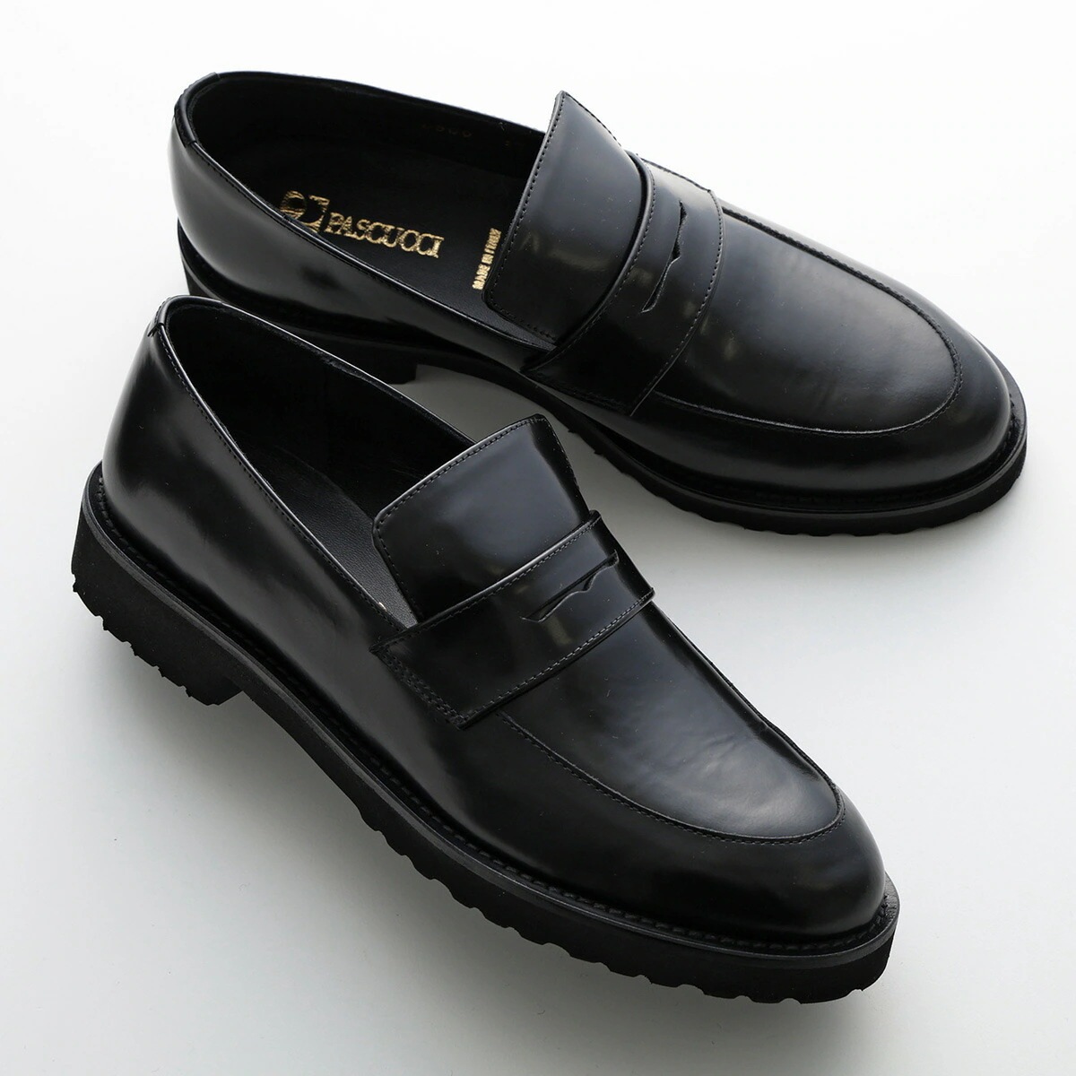 PASCUCCI パスクッチ コインローファー 6500 レディース レザー 軽量 シューズ 靴 NERO 【ts】
