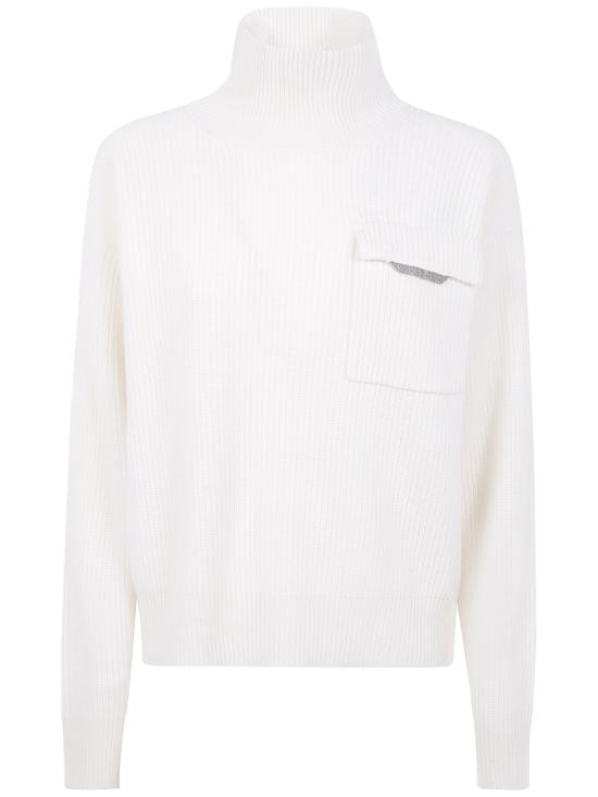 BRUNELLO CUCINELLI Women Turtle Neck M12721704 C2723 PANAMA WHITE