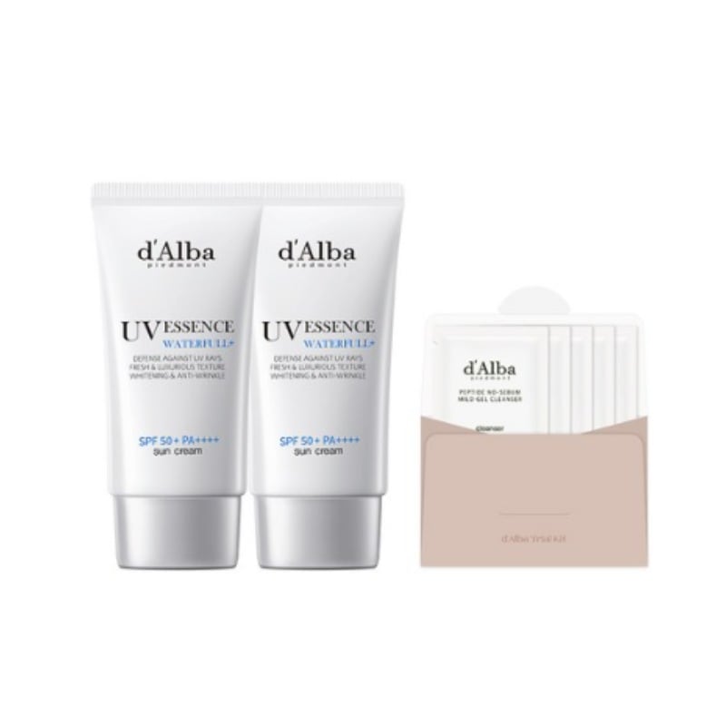 ウォータープル エッセンス 日焼け止め SPF50+PA++++ 50ml 2個 + 弱酸性 ジェルクレンザー15m