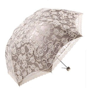 日傘 折りたたみ傘 レディース おしゃれ 水兵風 晴雨兼用 3段折りたたみ傘 レース刺繍柄日傘 雨傘
