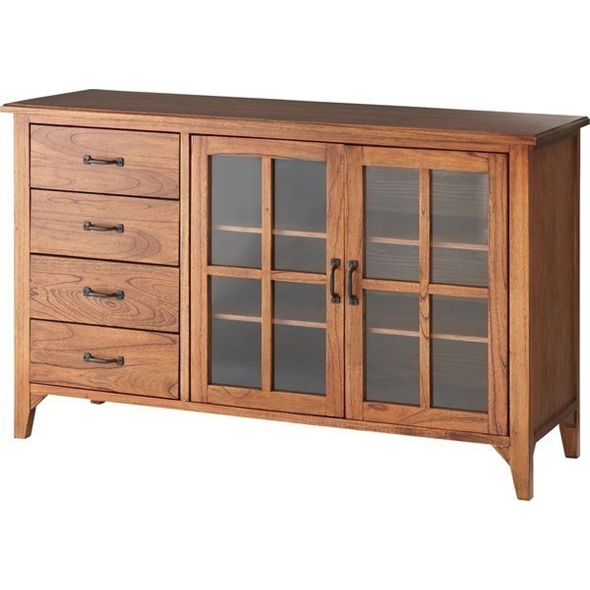 ティンバー キャビネット 天然木 ミンディ ラッカー塗装 3mm強化ガラス