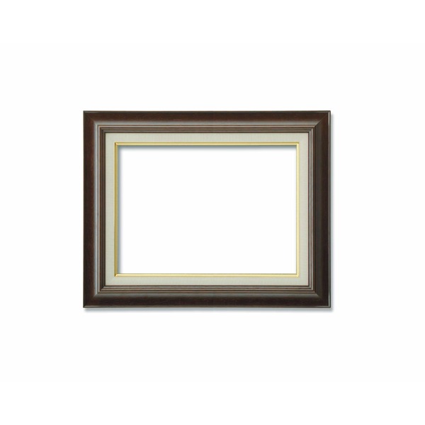 ( Pサイズ額 ) 油絵額 キャンバス額 木製 茶色 P8号 455×333mm ブラウン 油額 油絵額 額 額縁 フレーム 簡単装着 工具不要