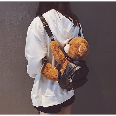 Qoo10] くまのぬいぐるみ 可愛いクマリュック 韓 : バッグ・雑貨