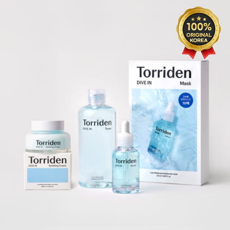 ダイブイン 水分 4種 スキンケアセット (化粧水+セラム+スーディングクリーム+マスク10枚)