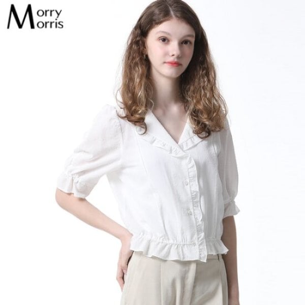 LEOT スイート フリル ライン ブラウス