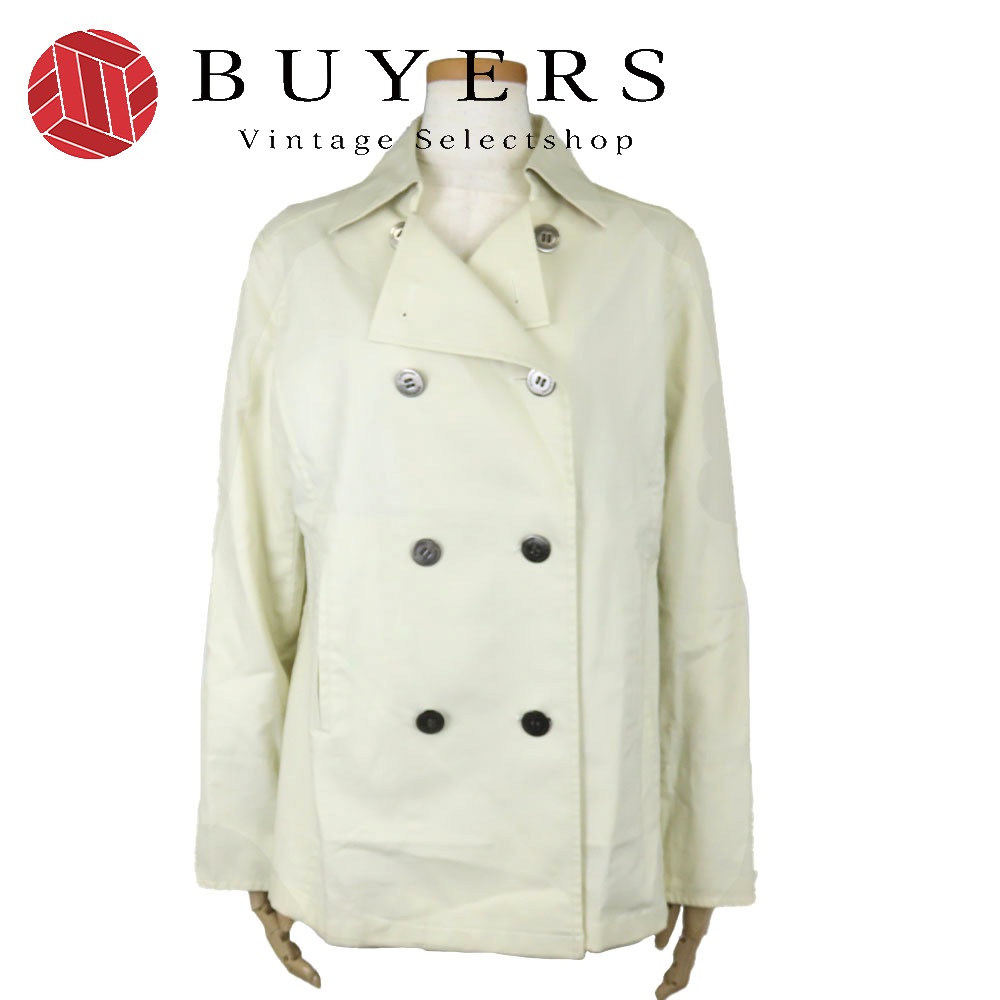 中古 トレンチコート 9 コットン ポリウレタン アイボリー ジャケット アパレル ショート丈 レディース 女性