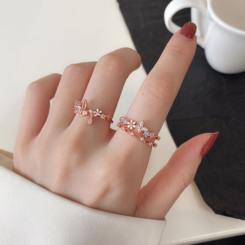 流行り ネットレッド 甘い ins お花です 指輪 レディース 文芸 口を開きます オシャレ リング