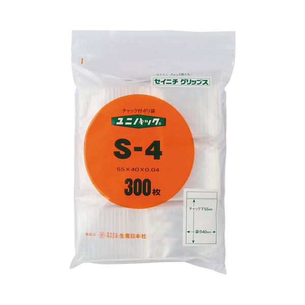 （まとめ）セイニチ ユニパック S-40.04×55×40mm 300枚入(×10セット) 8,540円