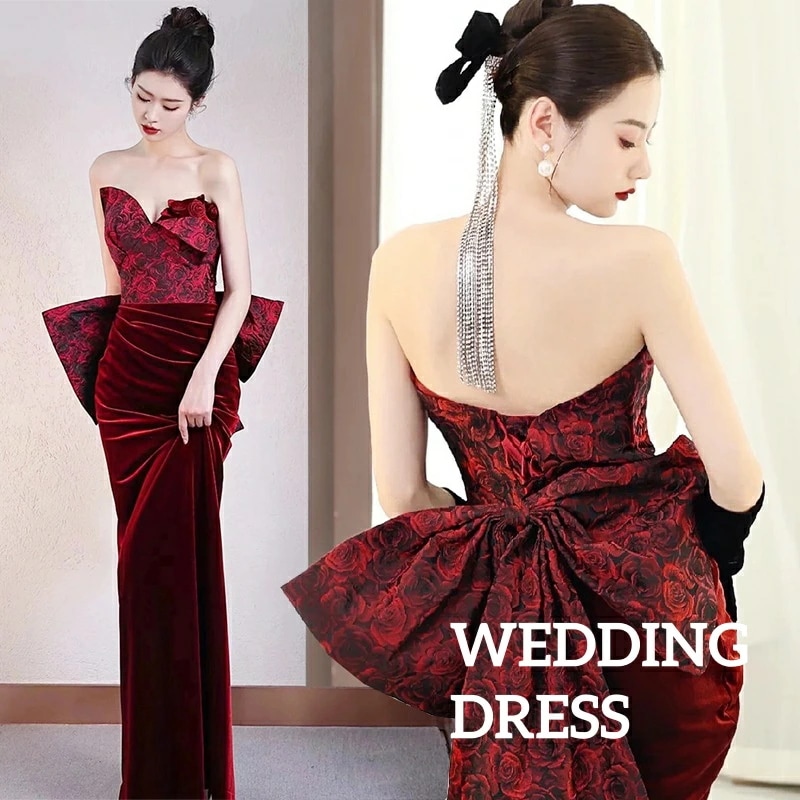 新発売!ワイン エレガント 上品 きれいめ おしゃれ レディースドレス ウェディングドレス 結婚式 花嫁ドレス イブニングドレス 成人式 音楽会 披露宴 宴会 お呼ばれ フランス風 司会 礼服 チュー 4,646円