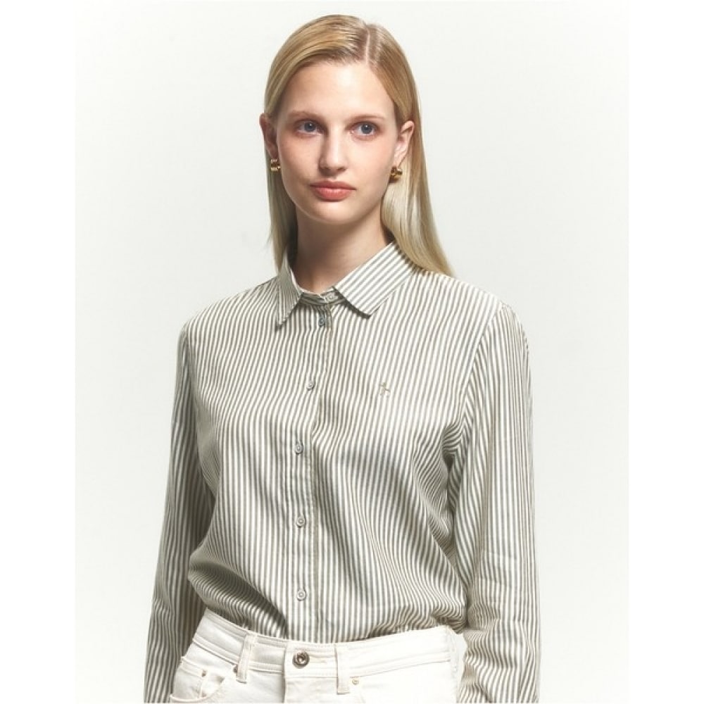 (ヘッジズレディース) 24FW フェザーツイルシャツカーキ HSSH4DC84K2