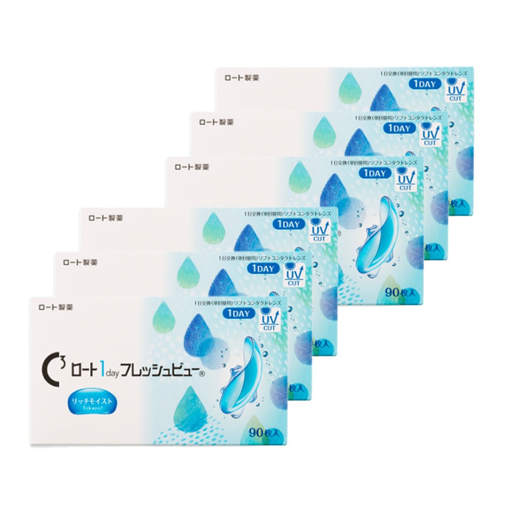 ロート1dayフレッシュビューリッチモイスト 90枚 (6箱) Rohto正規販売店