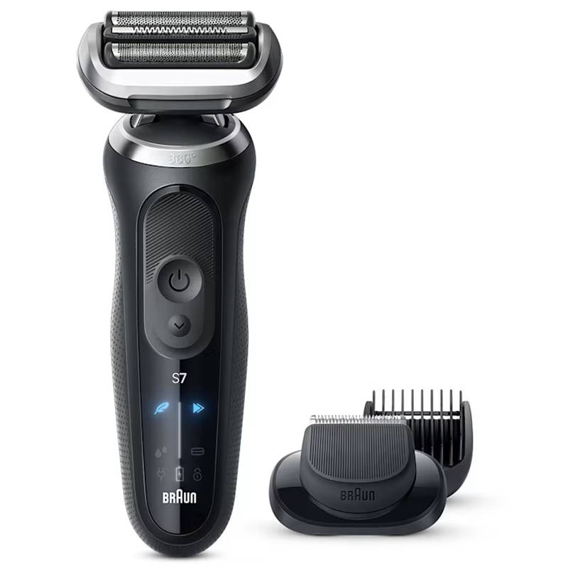 電気シェーバー ブラウン 電動 髭剃り メンズシェーバー 3枚刃 BRAUN 密着シリーズ7 洗浄器付き 72-N1500s ブラック