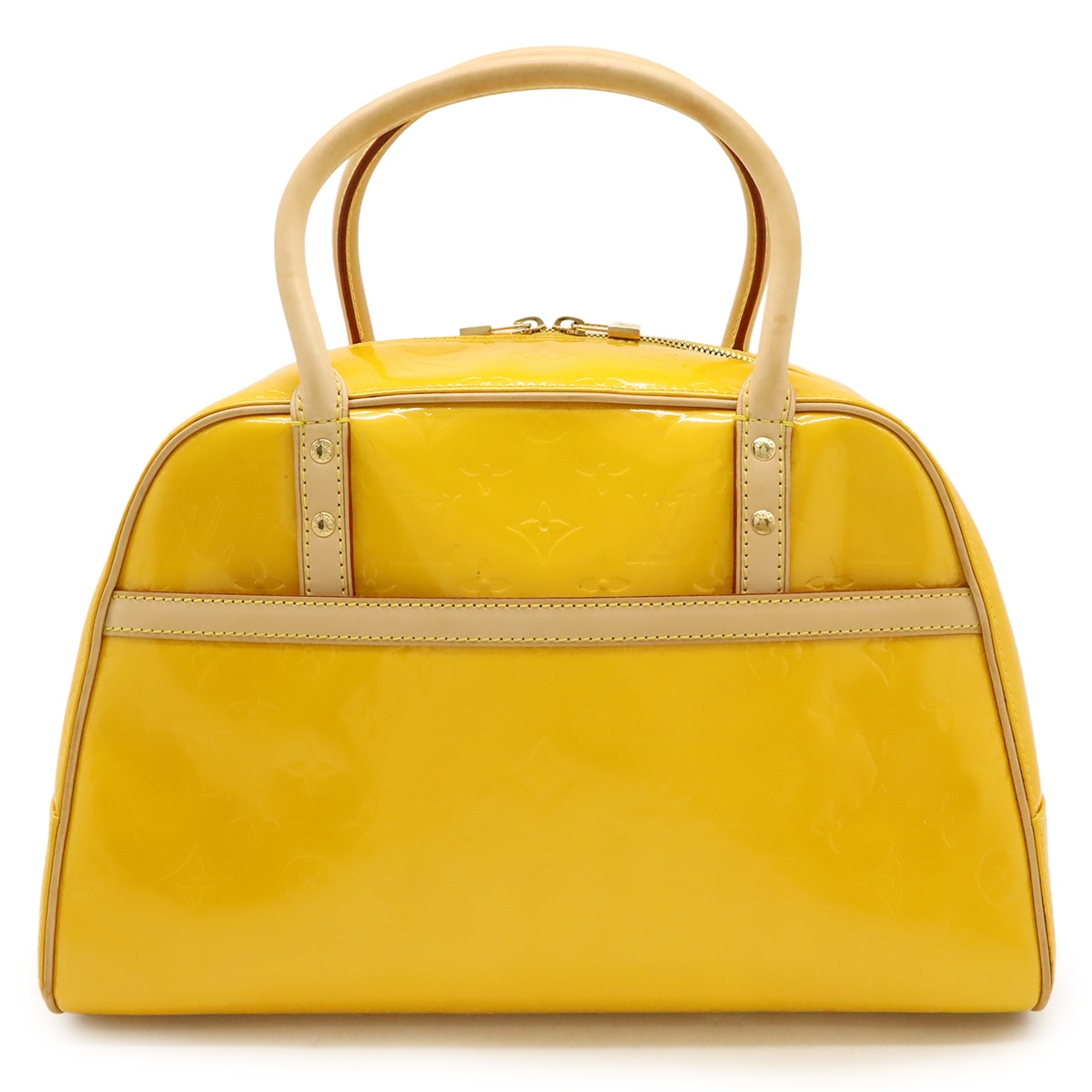 モノグラムヴェルニ トンプキンス スクエア ハンドバッグ ミニボストンバッグ エナメル ジョーヌ イエロー M9110