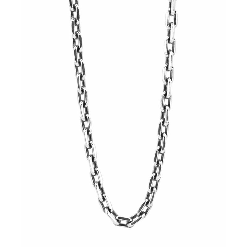 ラージ シルバー チェーンネックレス カットアズキ シルバー925 いぶし仕上げ50cm チェーン ネックレス アズキチェーン メンズ ブランド 彼氏 プレゼント