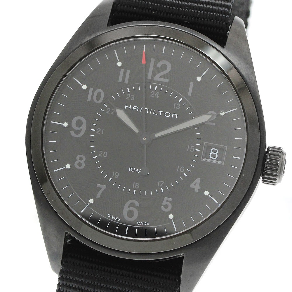 ハミルトン HAMILTON H684010 カーキフィールド デイト クォーツ メンズ 良品 保証書付き_948845【中古】