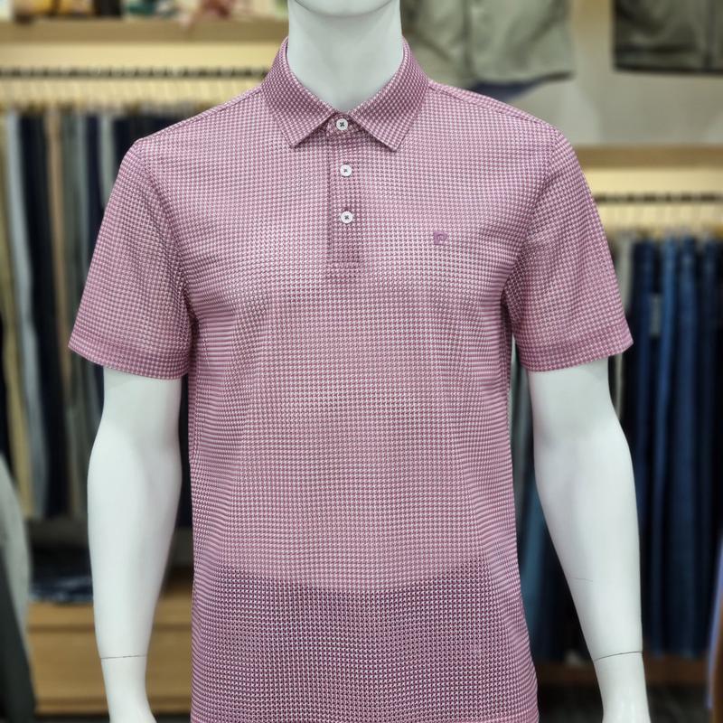高弾性ハウンドトゥースプリントカラーTシャツ PQTS24137330_SH