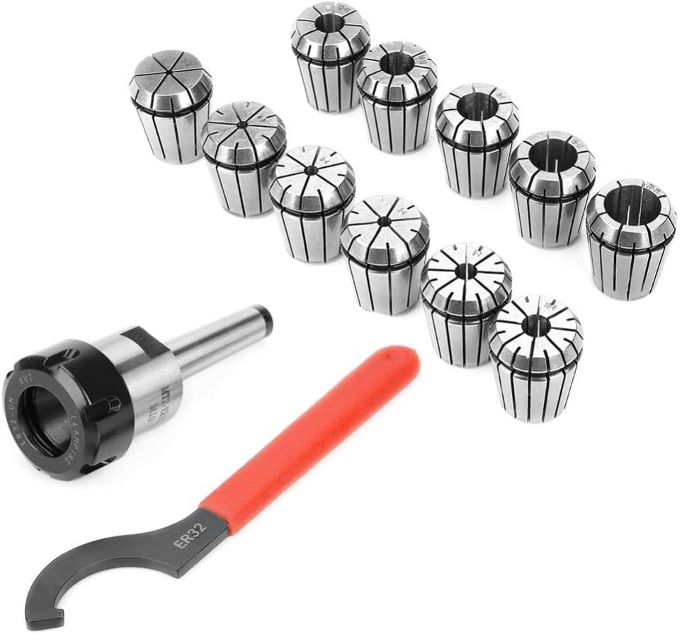 ボックスフライス用精密ER32コレットチャックセット+ MT2シャンクハンドルホルダー+スパナ